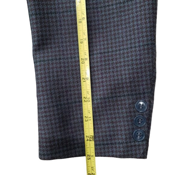 Vintage Lord & Taylor Albert Nipon Men Wool Jacket Fitted Check Blazer 42R - Picture 13 of 13